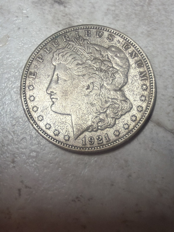 Silver coin 'Morgan Dollar' minted by United States Mint