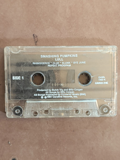 Cassette tape of 'Lull' EP by The Smashing Pumpkins with case and insert