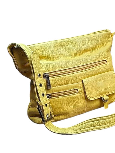 Yellow leather crossbody bag by Relic by Fossil