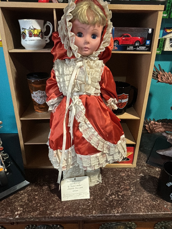 Plastic doll titled 'Rebecca' or 'Little Red Riding Hood' by Dottie's Dollies