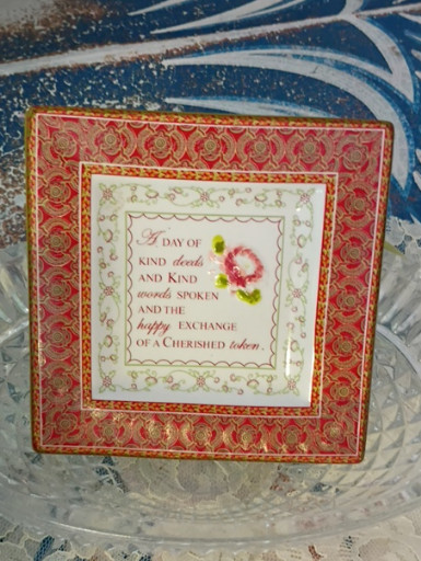 Ceramic decorative plate with sentiment verse by April Cornell