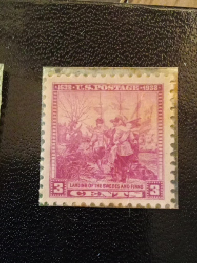 United States 3-cent postage stamp titled 'Landing of the Swedes and Finns' (Scott #836)