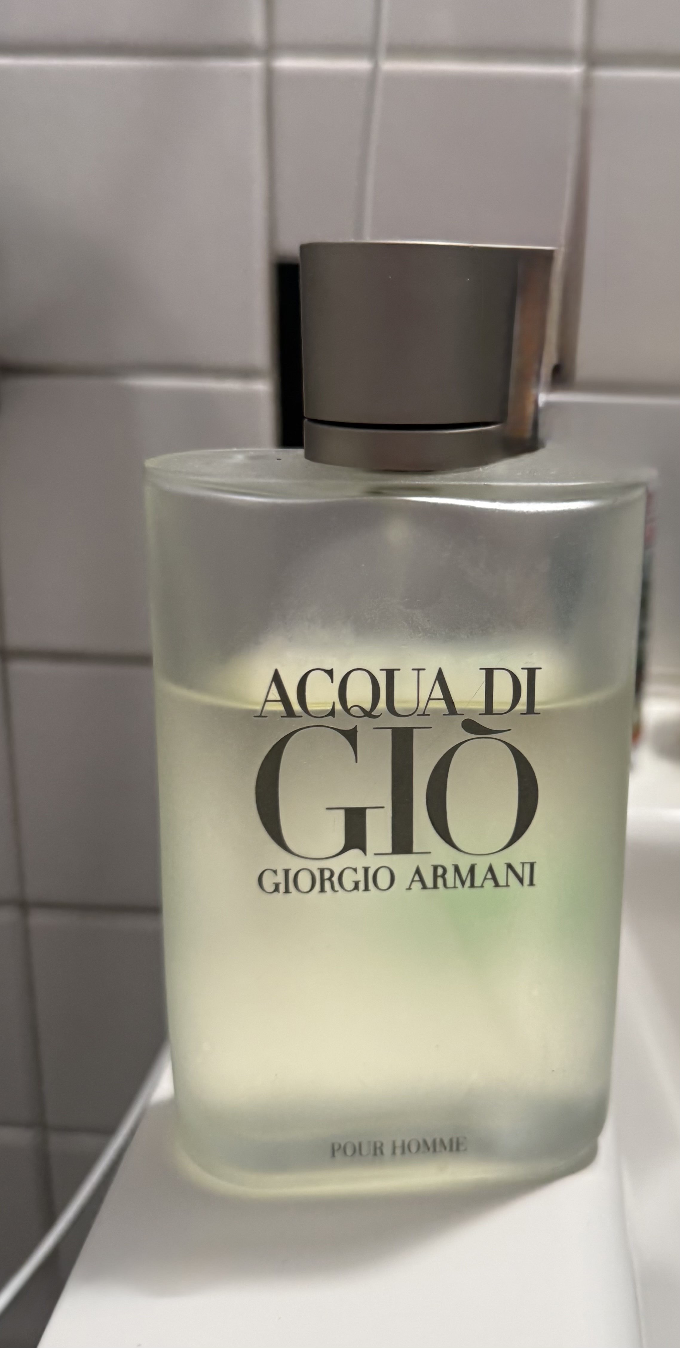 Fragrance bottle titled 'Acqua di Giò' by Giorgio Armani