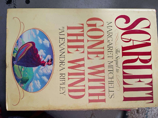 Hardcover book titled 'Scarlett' by Alexandra Ripley, sequel to 'Gone with the Wind'