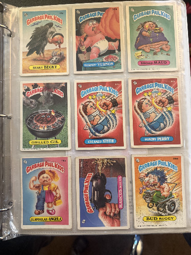 Collection of Garbage Pail Kids trading cards from the Original Series (1980s)