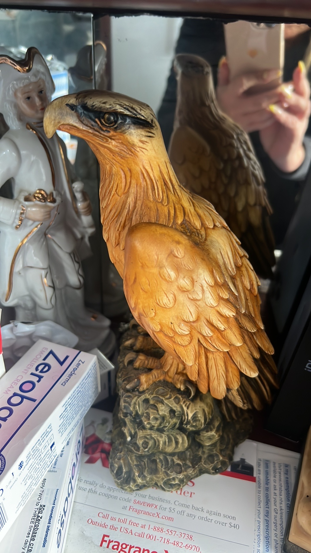 Resin eagle sculpture