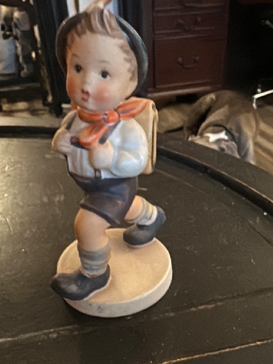 Porcelain figurine titled 'School Boy' by Goebel Hummel