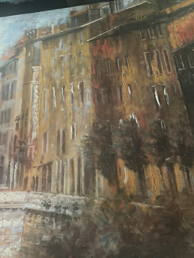 Oil painting on canvas titled 'Rue de la Parc' by Michael Longo