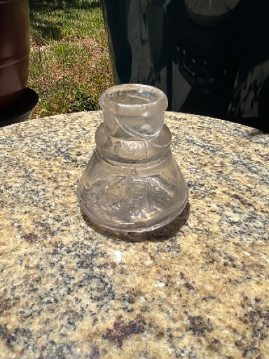 Clear glass cone inkwell, 19th century American