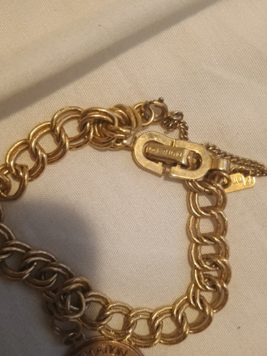 Gold-plated double-link chain bracelet by Monet