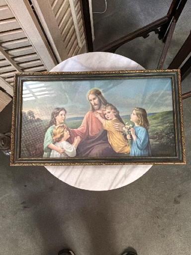 Chromolithograph print titled 'Christ with Children'