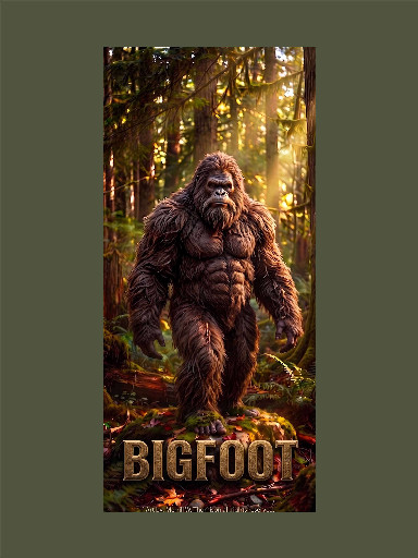 Digital art print titled 'Bigfoot' by Merrill W. Thomison
