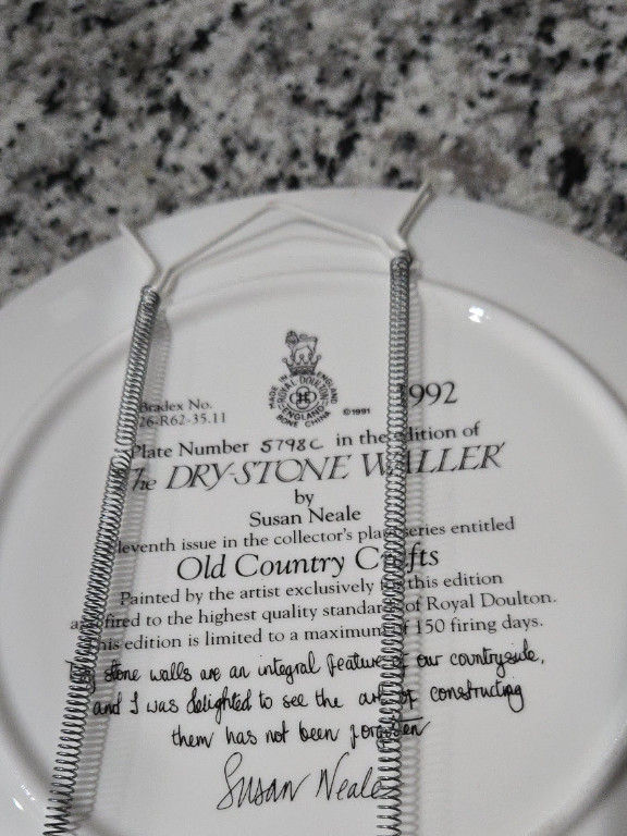 Porcelain collector's plate titled 'The Dry-Stone Waller' by Susan Neale