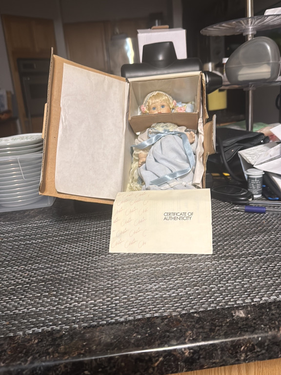 Porcelain collectible doll titled 'Olivia' from the Sweet Dreams Series by Marie Osmond