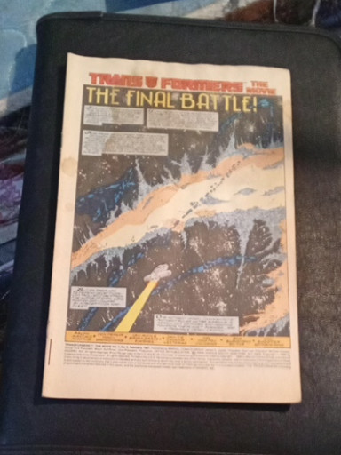 Vintage Transformers comic book titled 'The Final Battle' published by Marvel Comics