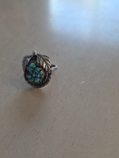 Sterling silver ring with turquoise stone in Native American style