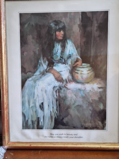 Print of painting titled 'Eagle Maiden' by Penne Anne Cross