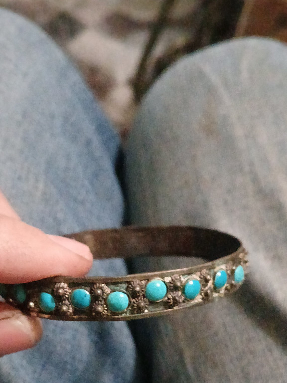 Sterling silver and turquoise cuff bracelet from Mexico