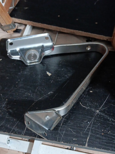 Chrome-plated steel manual side-view mirror for vintage Ford trucks (F-Series or Bronco)