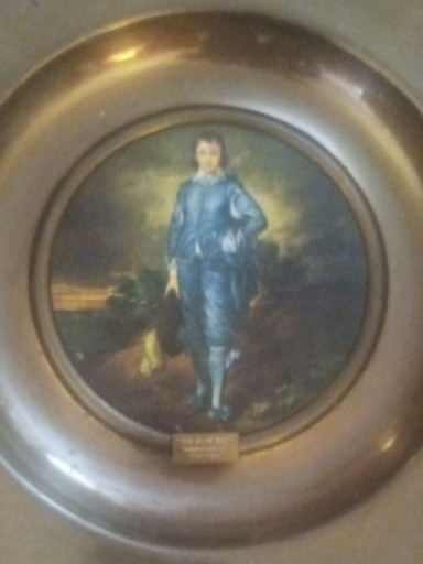 Brass wall plaque depicting 'The Blue Boy' by Thomas Gainsborough