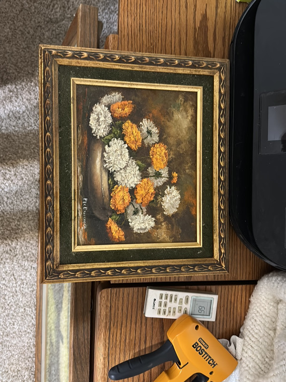 Oil painting titled 'Floral Still Life' by P. Rosen