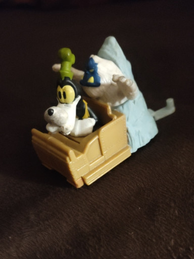 McDonald's Happy Meal toy featuring Goofy on Expedition Everest runaway railway train
