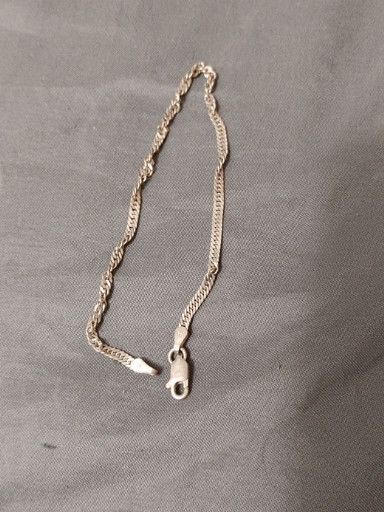 Sterling silver twisted rope chain bracelet or anklet