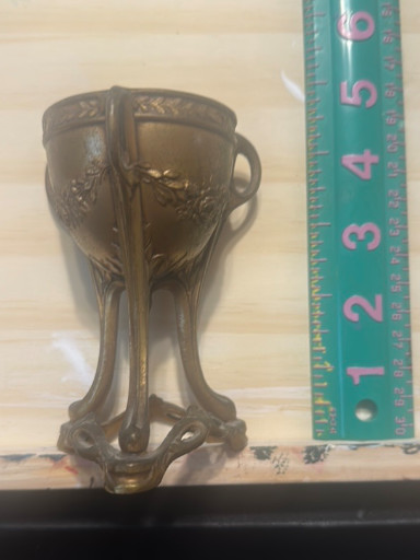 Bronze Art Nouveau urn-style incense burner with floral motifs