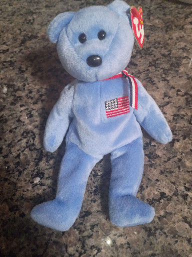 Ty Beanie Baby plush bear titled 'America' commemorating September 11, 2001