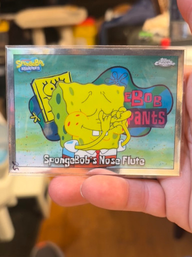 2025 Topps Chrome SpongeBob SquarePants 25th Anniversary trading card #200 'SpongeBob's Nose Flute'