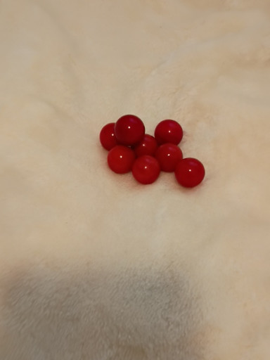 Red glass marbles, contemporary toy marbles