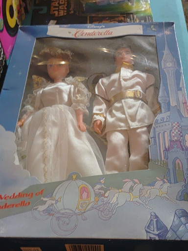 Vintage 1980s Disney 'The Wedding of Cinderella' collector doll set by Bikin