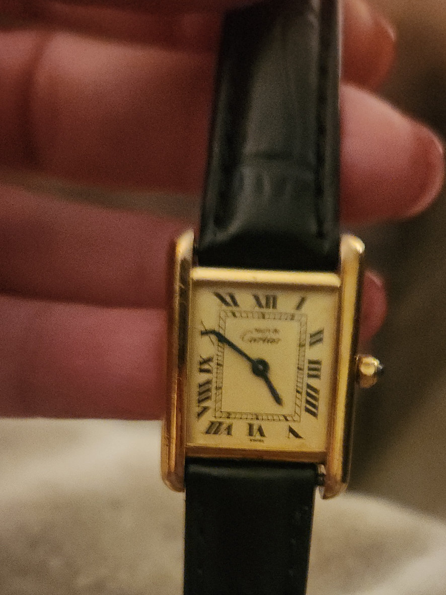Gold-plated silver wristwatch, Cartier Tank