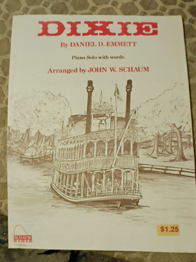 Sheet music titled 'Dixie' by Daniel D. Emmett, arranged by John W. Schaum
