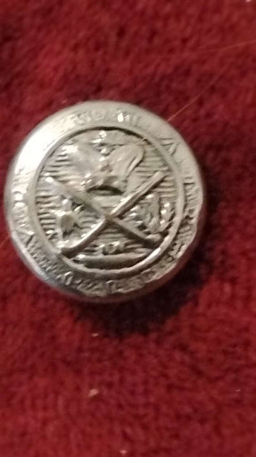 Silver-tone metal button with Royal Blackheath Golf Club crest featuring crown and crossed golf clubs