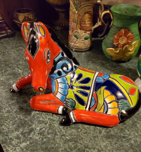 Mexican Talavera pottery horse sculpture