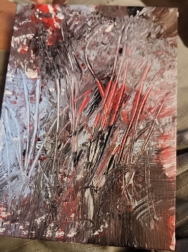 Contemporary acrylic abstract painting on canvas