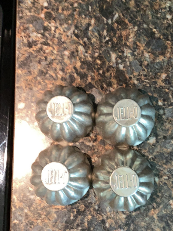 Aluminum Jell-O molds with fluted design