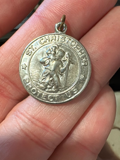 Sterling silver St. Christopher medal pendant