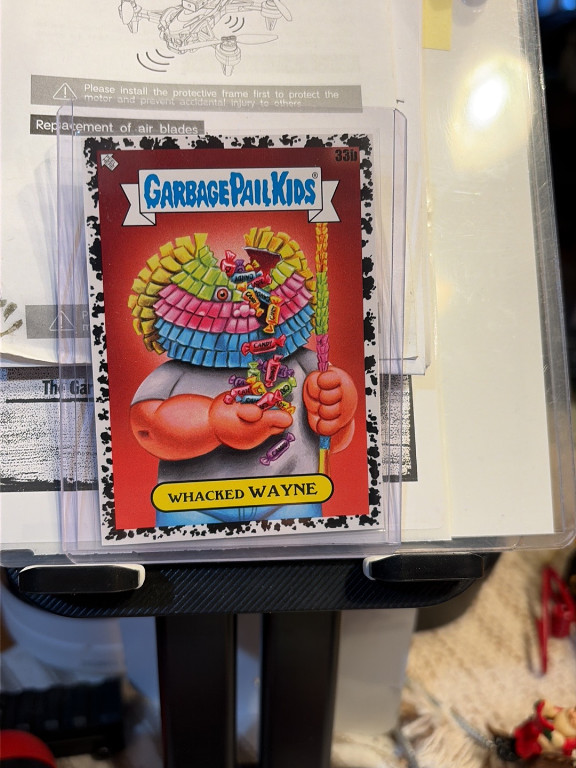 Trading card titled 'Whacked Wayne' from 2024 Garbage Pail Kids: Kids at Play series