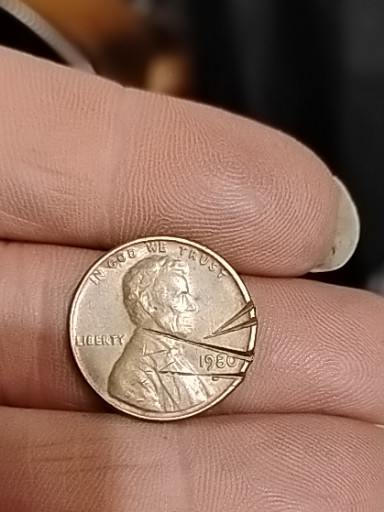 1980s Lincoln Memorial Cent with struck-through error