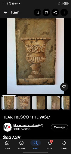 Decorative print titled 'The Vase' featuring a classical urn motif