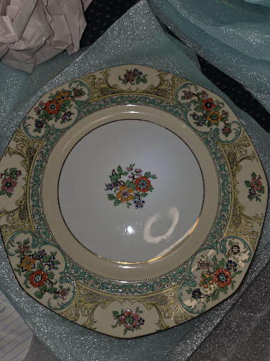 Bone china dinner plate in 'Leonora' pattern by Adderley's Ltd.