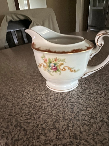 Porcelain creamer from the 'Wembley' pattern by Harmony House Fine China