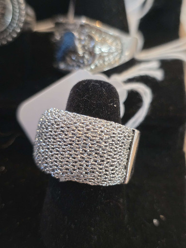 Sterling silver mesh ring