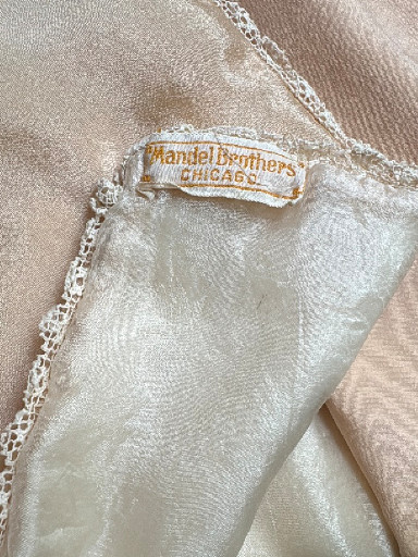 Vintage silk or acetate lingerie slip by Mandel Brothers Chicago
