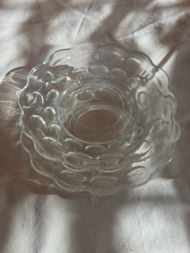 2 Yorktown saucer Plates. Clear pressed glass by Federal Glass Company