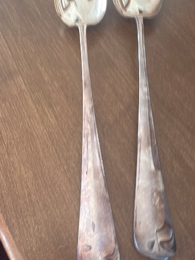 Silver-plated serving spoons, vintage salad or dessert servers