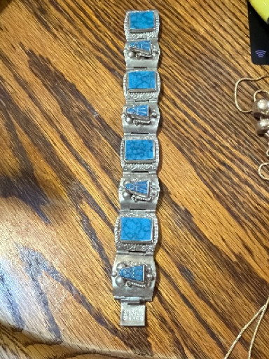 Sterling silver bracelet with turquoise stones