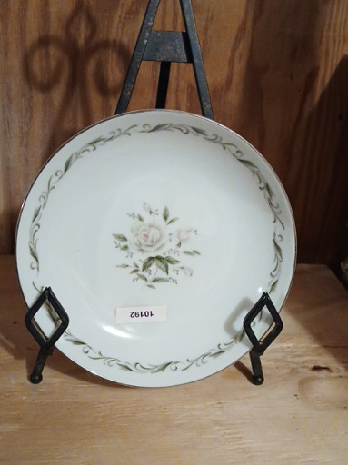 Porcelain salad plate in 'Romance' pattern by Diamond China, Japan. We have seven of these available.